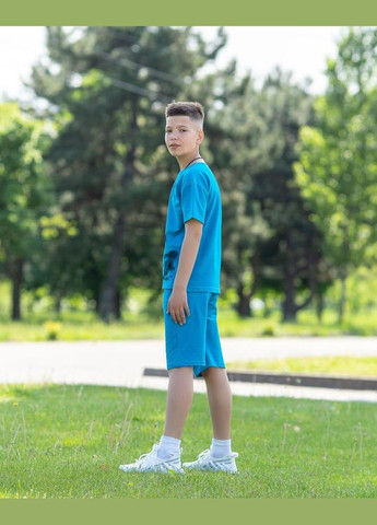 Голубой летний комплект для мальчика (футболка+бриджи) hc (h001-6336-057-33) No Brand