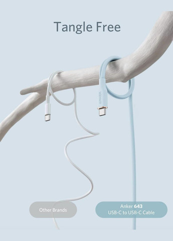 Кабель USB Type-C 643 PowerLine III USB-C to USB-C 100W Flow Silicone 0.9m Blue Anker (315140678)