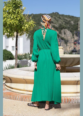 Зелена муслінова сукня довга однотонна зелена You Best