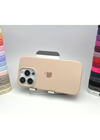 Чехол на 15 PRO Silicone Case Full Open Camera Cover для айфона 15 ПРО микрофибра Pink sand / No Brand (369137503)