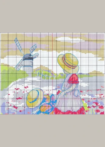 Набір для вишивання за нанесеною на канву схемою "Poppy field". AIDA 14CT printed, 31*37 см Joy Sunday (313613509)