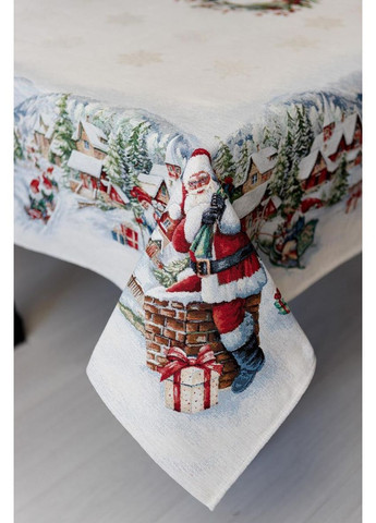 Скатертина гобеленова з велюром Снігова зима 135х220 см Прованс (366970006)