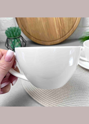 Белые чайные чашка из фарфора 340 мл 6 шт Imola Ardesto (305074964)