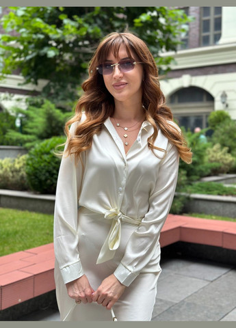 Айвори женская блуза из шелка армани шампань Maybel