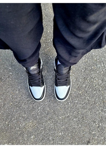 Серые демисезонные кроссовки мужские nike air jordan 1 high shadow 2.0 black smoke grey найк аир джордан No Brand