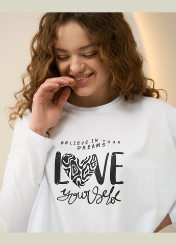 Біла всесезон піжама жіноча кофта+штани принт зебра розмір s, m, l, xl лонгслів + брюки Nicoletta