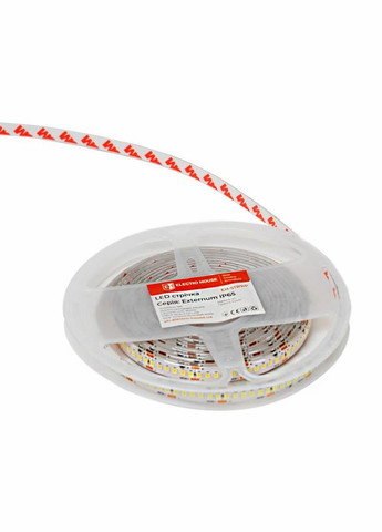 LED стрічка 18Вт 24В SMD2835 240 діодів, холодний 6500К, серія Externum IP65, гарантія 3 роки Electro House (346087129)