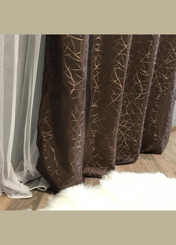 Однотонные мраморные шторы жаккард 2шт 2x150x270 см (П1Е101109-3) No Brand (308754852)