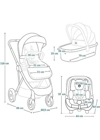 Универсальна коляска 3 в 1 Amber Plus Beige Sand () Lionelo LO-AMBER PLUS 3IN1 BEIGE SAND (341248415)