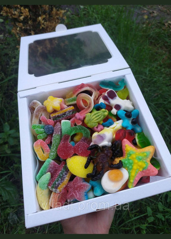 Подарунковий желейний набір,желейки,жувальний мармелад,без глютенові цукерки, бокс 700г Vidal (307812907)
