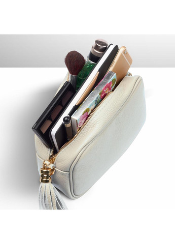 Крос-боді Бежевий - Італійська жіноча м’яка сумка крос-боді із натуральної шкіри на блискавці з підкладкою внутрішньою TAKEASY (358223274)