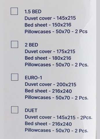 Комплект постільної білизни бавовна двоспальний 175х215 ANDIN (350264083)