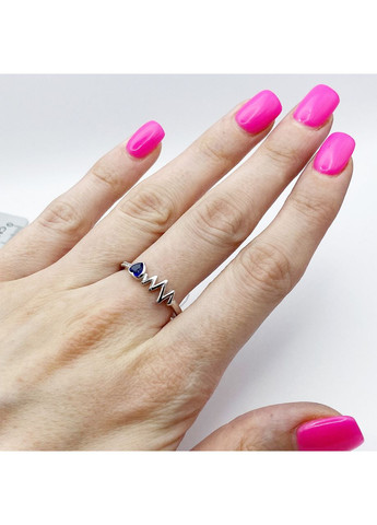 Каблучка срібна зі смарагдом альпінітом "Пульс" 17 1,78 г No Brand (370142515)