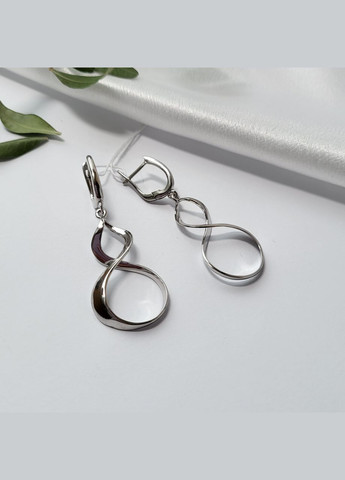 Срібні сережки Спіраль без каменів срібло 925 проби Родоване 1151с 5.62г No Brand (306743013)