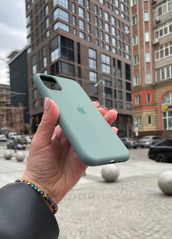 Чохол для iPhone 11 Pro Max зелений Pine Green Silicone Case силікон кейс No Brand (289754144)