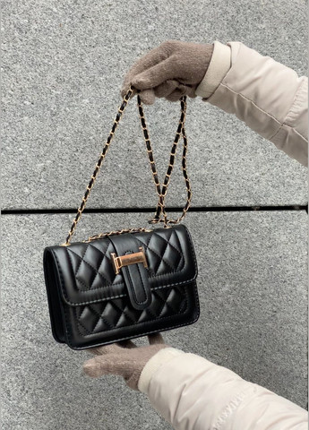 Жіноча сумка крос-боді на цепочці 10209 чорна No Brand (290704947)