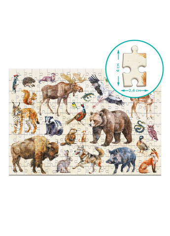 Пазл Монтессорі Лісові тварини, 200 елементів Dodo (364689277)