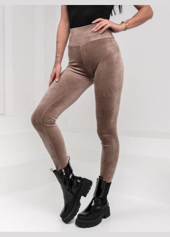 Лосини жіночі велюрові на хутрі мокко No Brand (315403209)