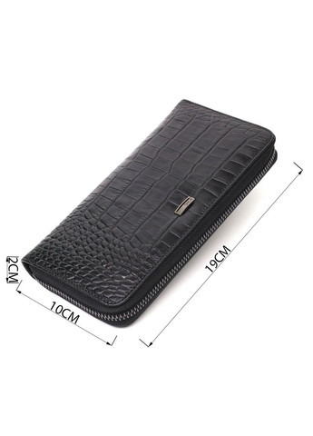 Вместительный женский кошелек из натуральной кожи с тиснением под крокодила 21980 Bond (329146489)