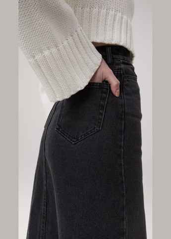 Спідниця чорна міді Match Denim Black Midi Skirt (347643563)