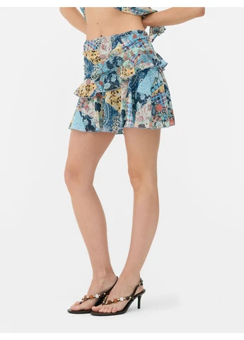 Спідниця літо,блакитний в кольорові візерунки, Primark (395431385)