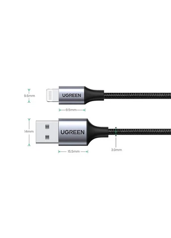 Оригинал! Кабель USB 2.0 AM-Lightning M, 1 м, 2.4A,, US199 Ugreen (399791204)