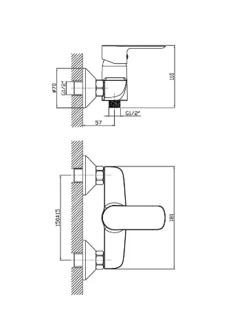 Змішувач для душа ASIO (HB0864) Haiba 003 (393360350)