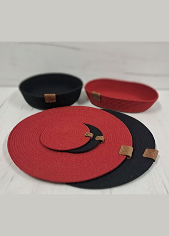 Плейсмат из джута и хлопкового шнура, подтарильник под горячий красный. Vian-Dizain (317406051)