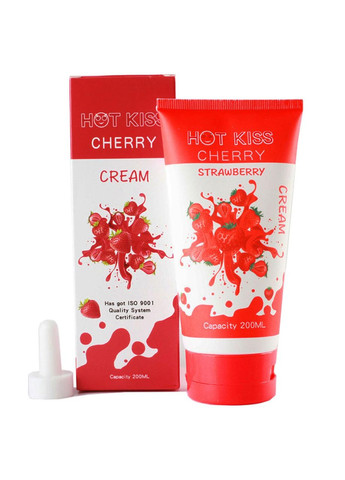 Масло лубрикант на водной основе со вкусом клубники 200 мл KISS Hot (317747306)