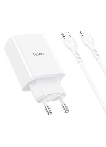 Сетевое зарядное устройство для телефона с быстрой зарядкой + кабель Type-C to Lightning C99A Hoco (337350650)