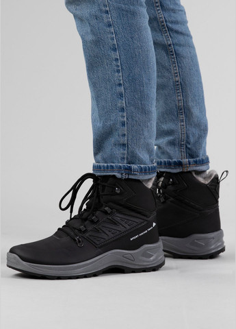 Черные зимние ботинки мужские зимние с мехом черные (365 черные) Paolla