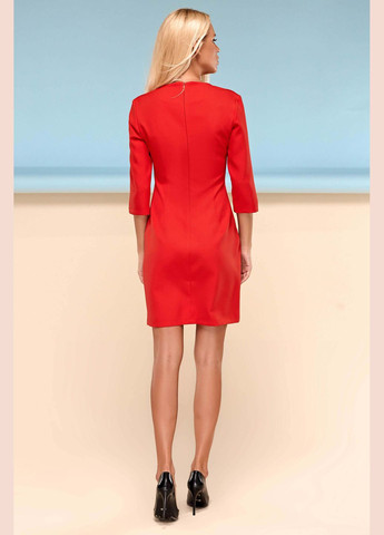 Красное деловое, повседневный, вечернее летнее платье красного цвета Jadone Fashion однотонное