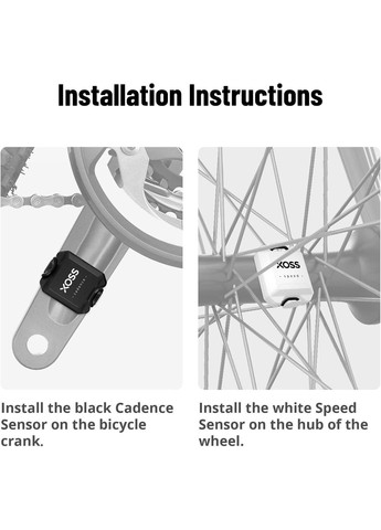 Датчик скорости велосипеда XOSS X1 Suite Bluetooth, Ant+, водонепроницаемый, для iPhone и Android No Brand (300657560)