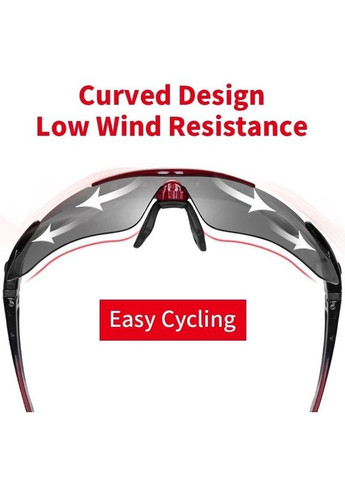 Очки спортивные Polarized UV400 5 линз велосипедные Черно-красные (ZC050412) Rockbros (333707672)
