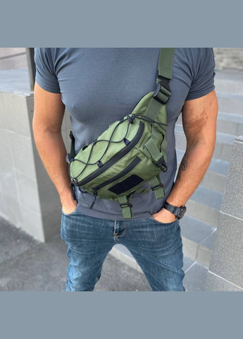 Тактична сумка на пояс бананка через плече на пояс нагрудна TK MK зелений колір No Brand (300172280)