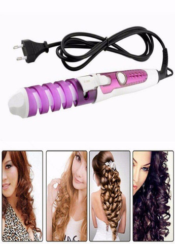 Плойка спіральна для волосся MS 4901 з кераміко-турмаліновим покриттям Фіолетовий Domotec (302311112)