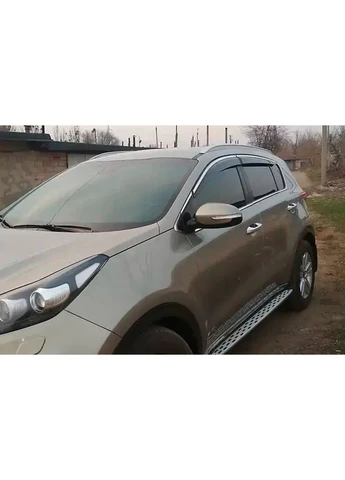Вітровики з хром молдингом (4 шт, ) для Kia Sportage 2015-2021 рр Hic (392205536)