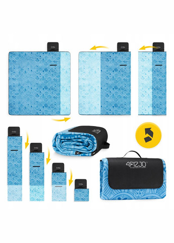 Килимок для пікніка та кемпінгу 200 x 200 см складний (P-5905973400947) 4FIZJO (333652173)