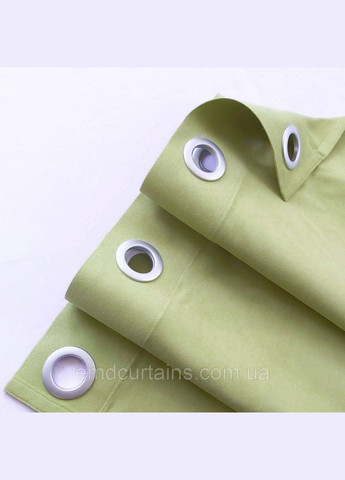 Комплект шторы на серых люверсах 2 шт 140х250 см микровелюр Светло-зеленый No Brand (337358587)