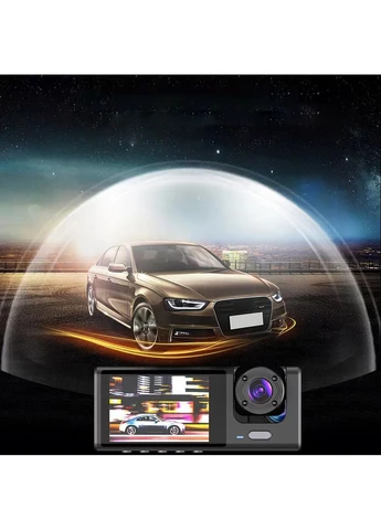 Автомобільний відеореєстратор автореєстратор з 3 камерами G-сенсором і Full HD (AA0020) Black (378586215)