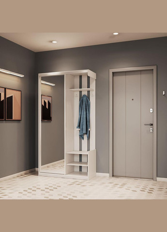 Передпокій з дзеркалом City One Door 110х45х210 см Білий (DRS-011404) Doros (317271300)