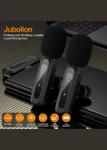 Подвійний бездротовий петличний мікрофон для смартфона Jubolion Type-C iPhone Lightning USB LV (316713584)