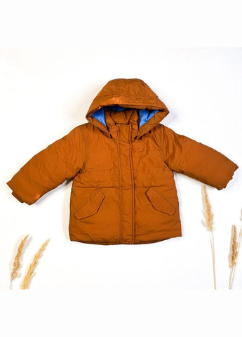 Коричневая зимняя куртка 116 см коричневый артикул л637. H&M