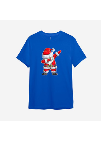 Синя новорічна футболка з принтом "санта без гальм" (10313459803) з коротким рукавом ТiШОТКА