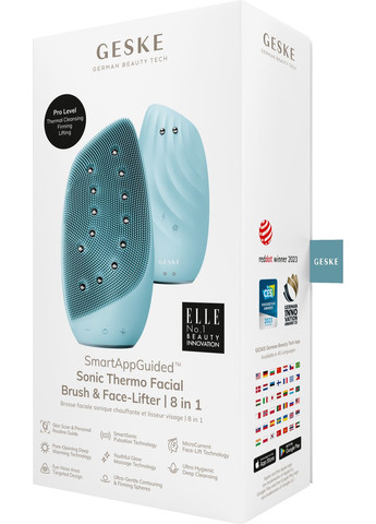 Очищувальна щітка для обличчя Sonic Thermo Facial Brush&Face-Lifter 8в1 turquoise GESKE (341526275)