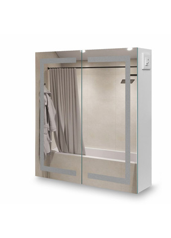 Дзеркальна двостулкова шафа у ванну G14- 60 з LED підсвічуванням (смуга) Seria A (372113541)