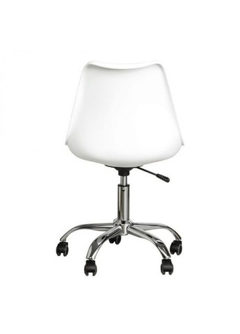 Кресло B-487 на колесах белое, из экокожи. Bonro (349820377)