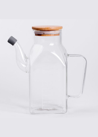 Чайник для масла и уксуса Yiwu HP-34-4 с бамбуковой крышкой 750 мл Прозрачный No Brand (339054093)