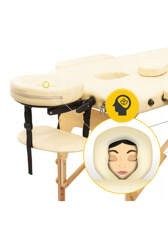 Масажний стіл складний Massage Table+ Wood W60 Beige () 4FIZJO P-5907739318367 (362490371)