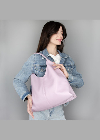 Сумка жіноча шопер шкіряна 03695 з однією ручкою лілова Virginia Conti (335076742)